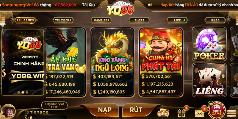 Thư viện game YO88 siêu hấp dẫn